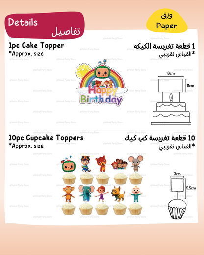 Cocomelon Cake & Cupcake Toppers